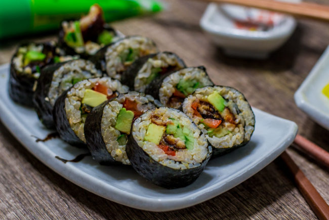 Unagi (Japanese eel) Sushi Roll Dinner
