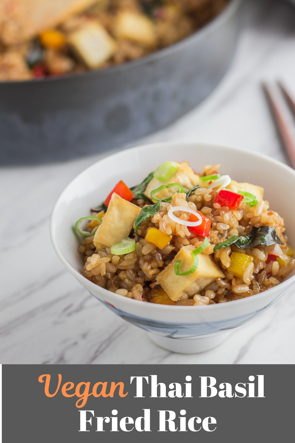 Vegan Thai Basil Fried Rice with Baked Tofu - My Eclectic Bites
