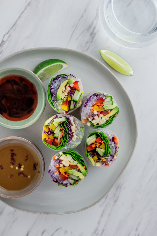 Vegan Rainbow Garden Summer Rolls