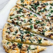 Mushroom Spinach White Pizza-image