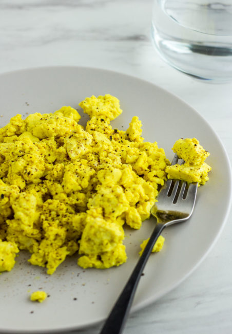 scrambled tofu on the plate