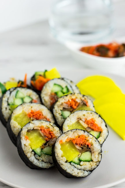 Vegan Kimbap (with Bulgogi mushroom) - My Eclectic Bites