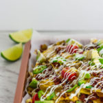 Nachos, after sour cream, close up