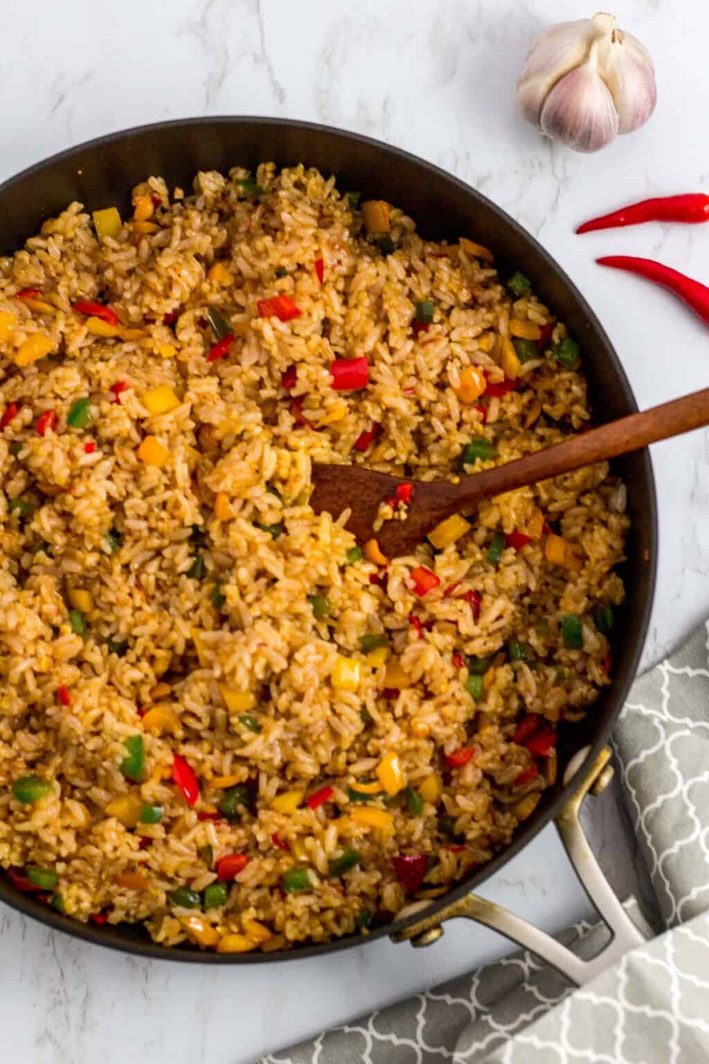 Extra Spicy Fried Rice with Vegetable (Vegan) My Eclectic Bites