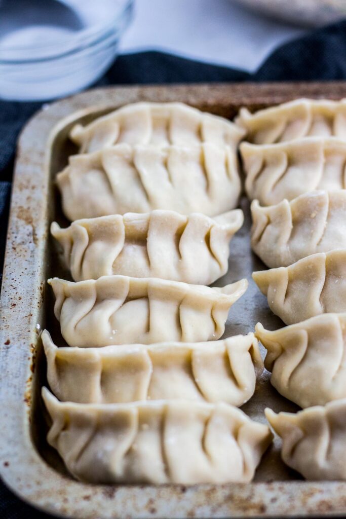 homemade Korean veggie tofu mandu/dumplings before cooking