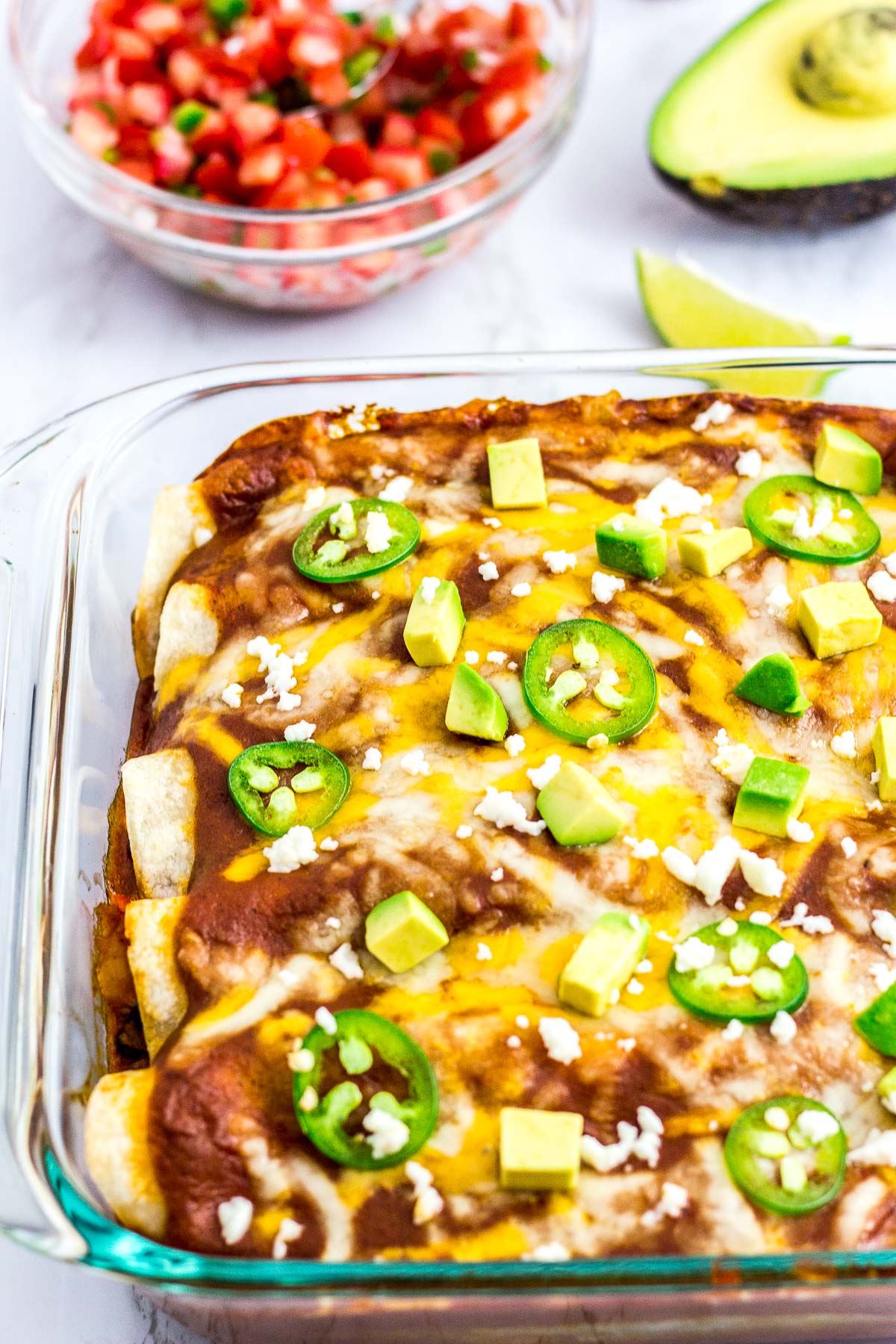 vegetarian enchiladas after baked in the oven