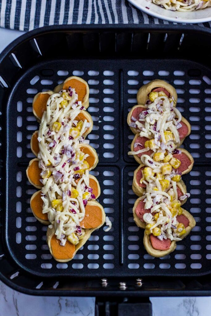 sausage bread in the air fryer basket