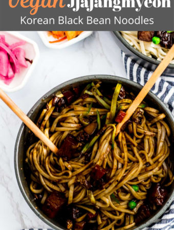 Vegan Jajangmyeon (Korean Black Bean noodles) - My Eclectic Bites