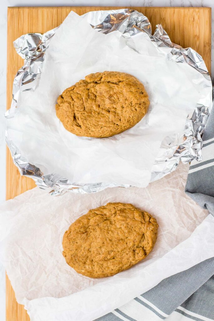 seitan before wrapped in parchment paper and foil