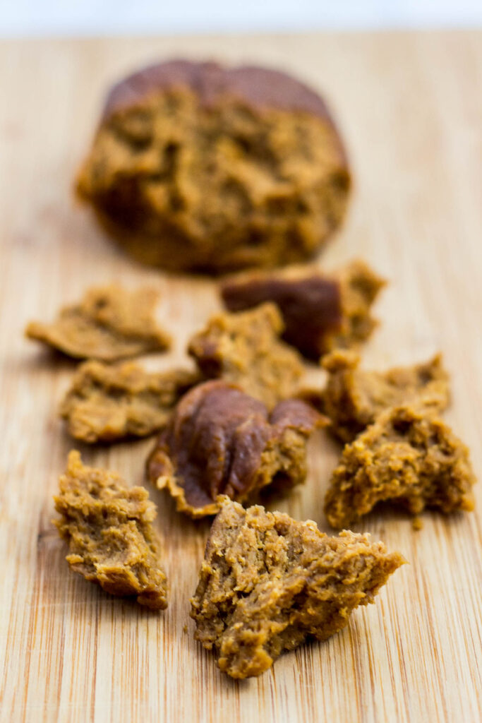 cooked beef flavored seitan, hand torn