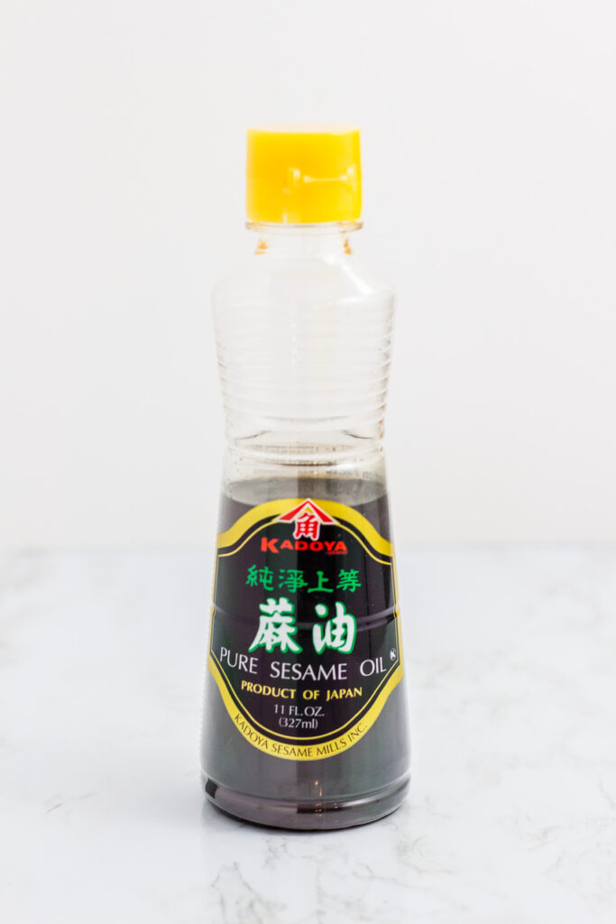 A bottle of sesame seed oil