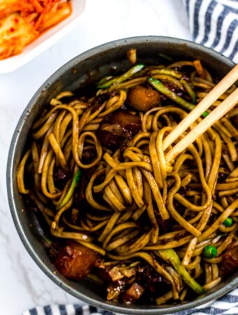 Mixed bowl of vegan jjajangmyeon