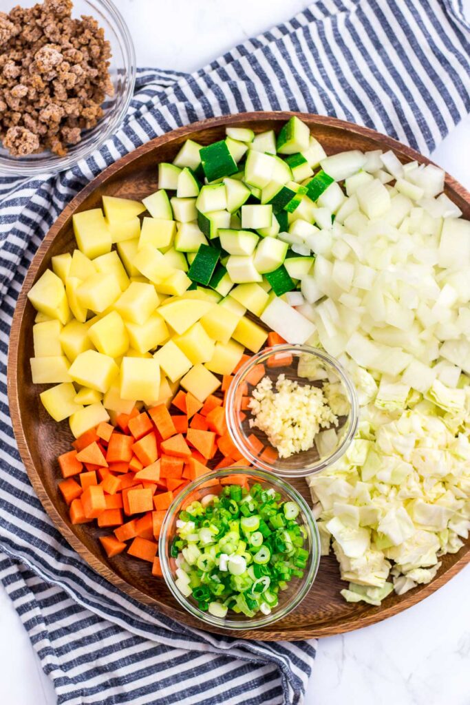 Ingredients to make vegan Jjajang (Korean black bean) sauce