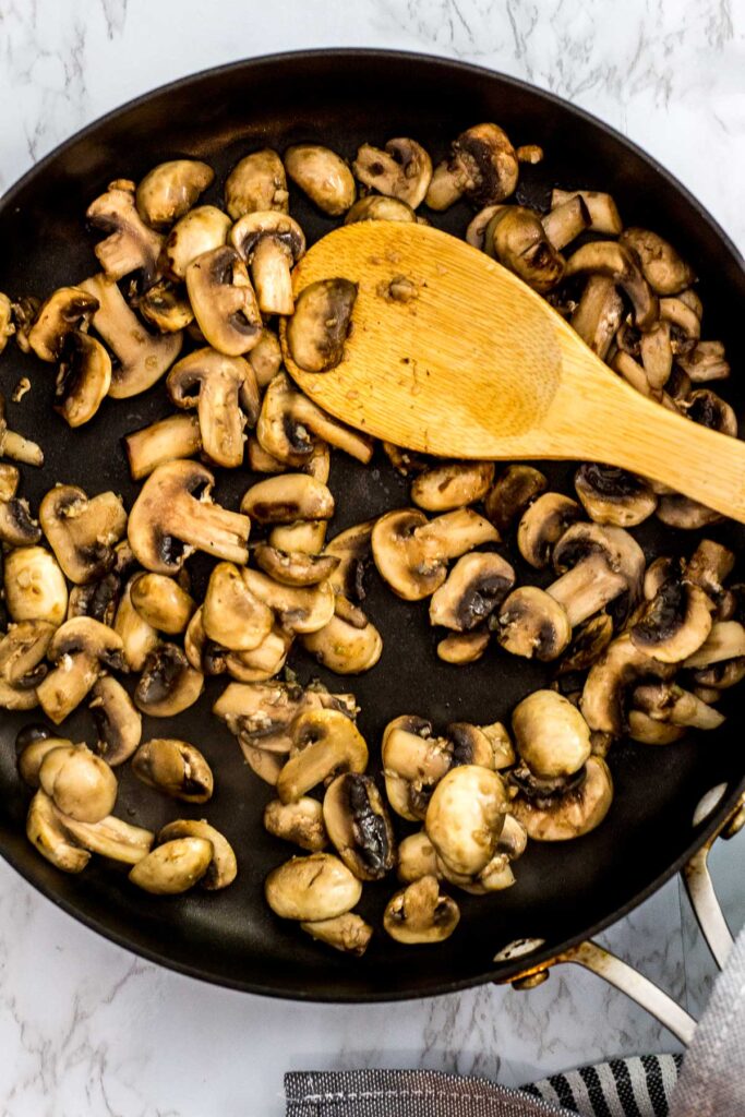 sauteed mushroom in the pan