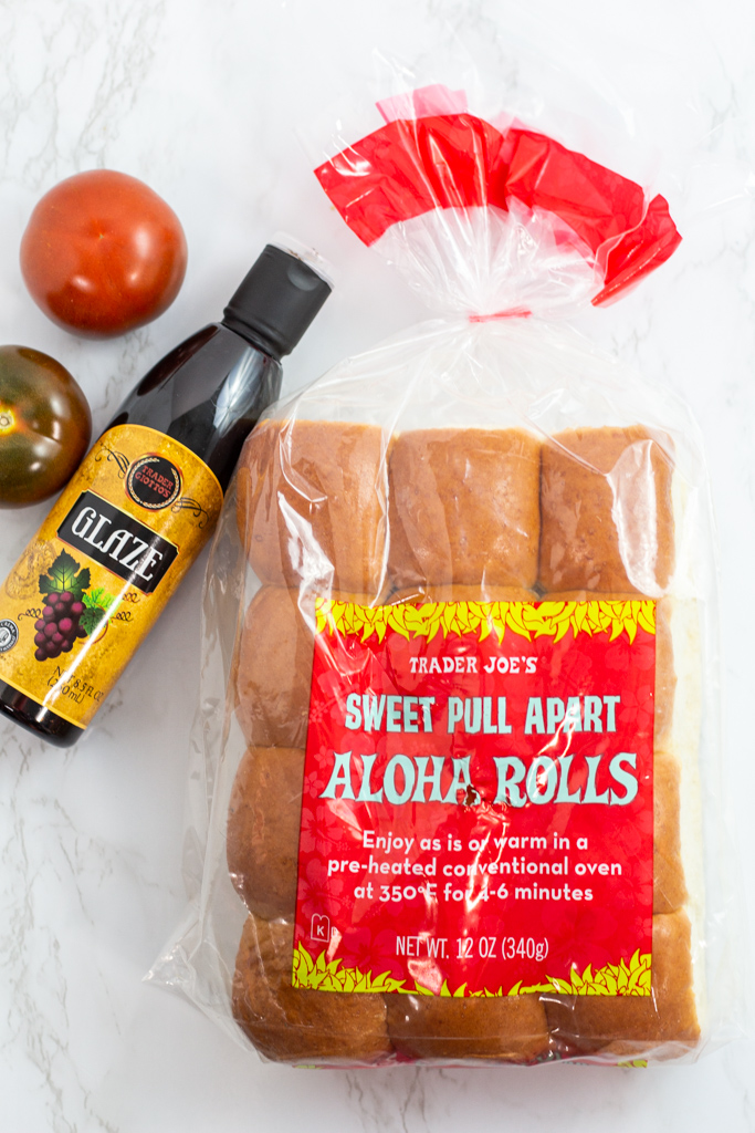 aloha rolls and balsamic glaze from Trader Joe's