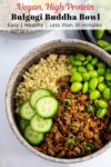 close up photo of vegan bulgogi buddha bowl.