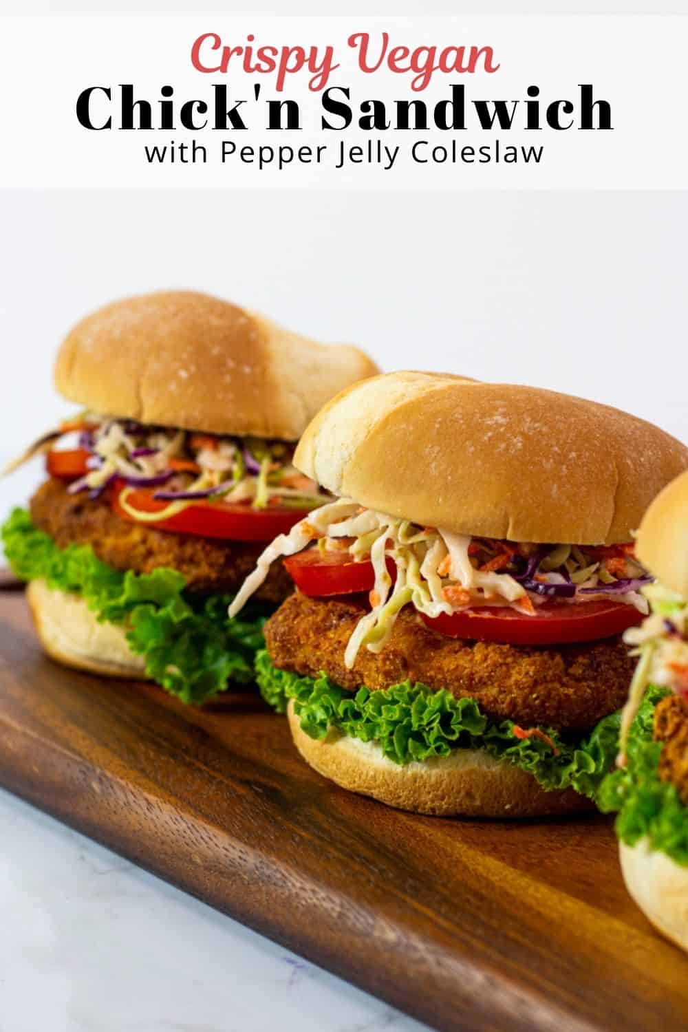 Vegan Chicken Sandwich with Pepper Jelly Coleslaw My Eclectic Bites