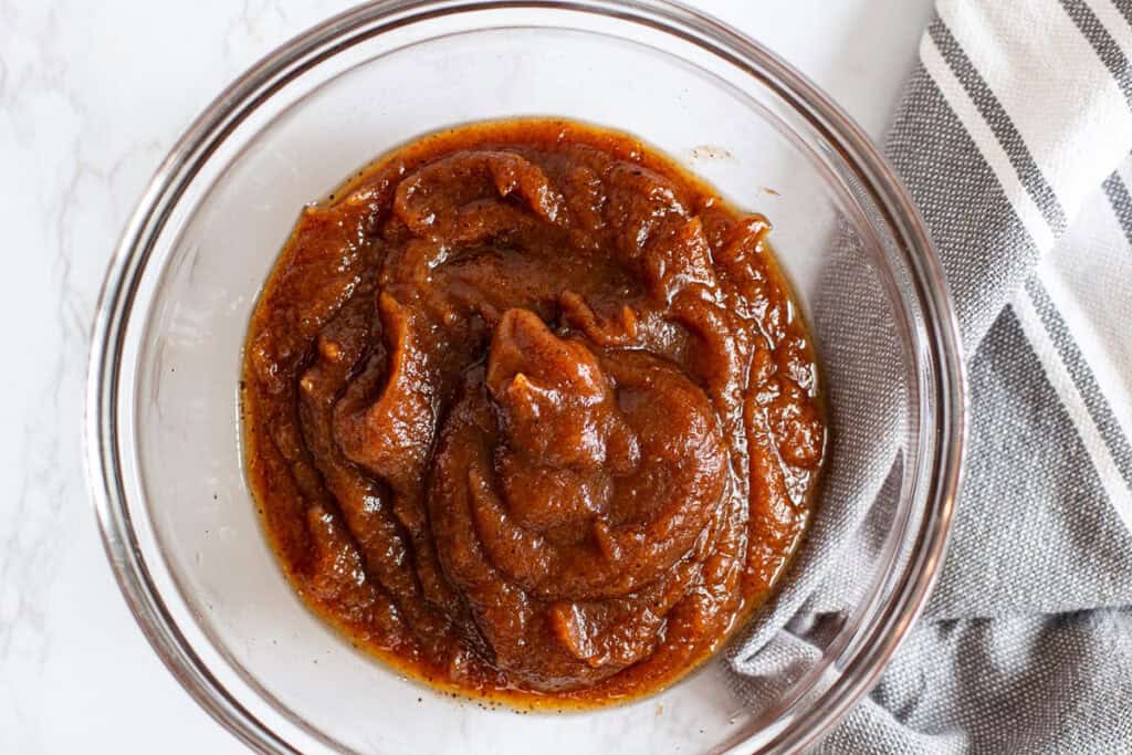 Blended date and espresso mixture for sticky toffee pudding recipe