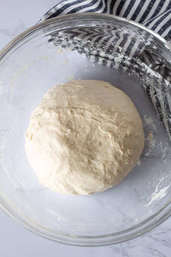 Small batch pizza dough before the first rise